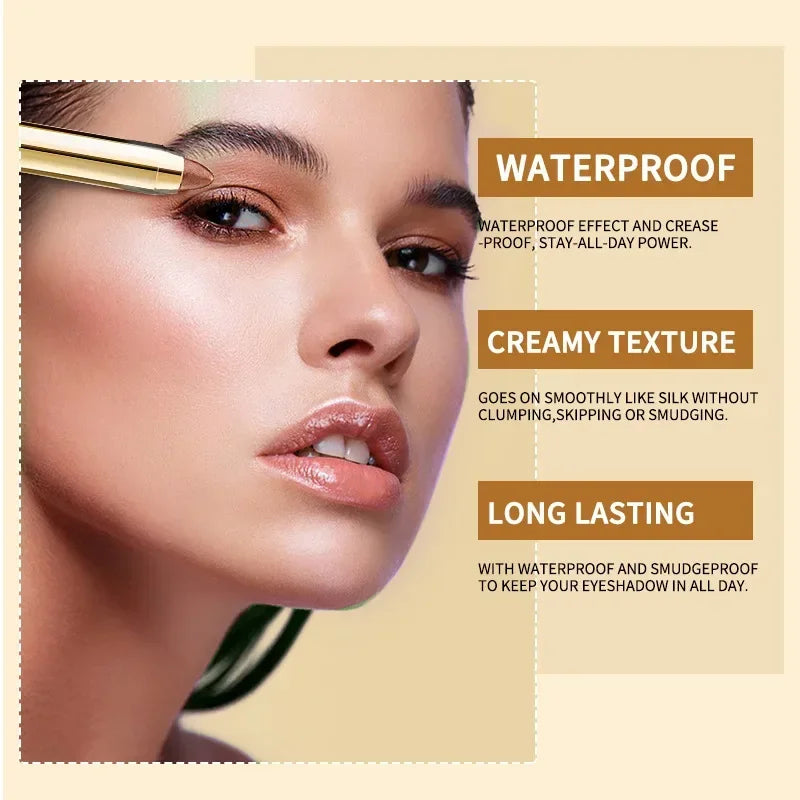 Double-ended Eyeshadow Stick Waterproof Pigment Matte Glitter Qme