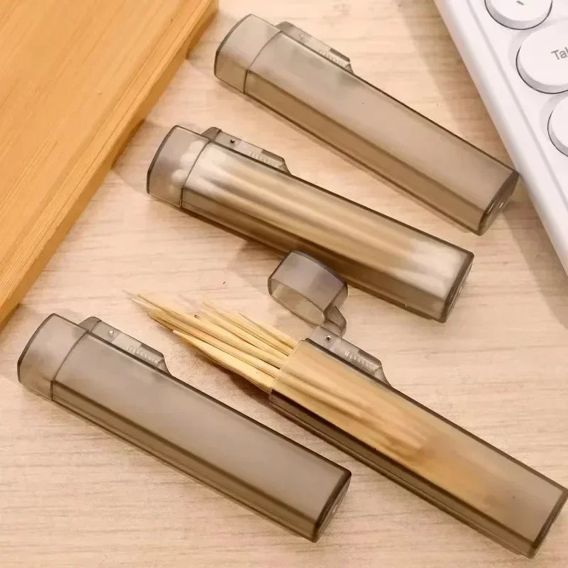 10/5PCS Portable Transparent Toothpick Holder Reusable Toothpick Storage Box Cotton Swab Case Needle Cases Restaurant Supplies Qme