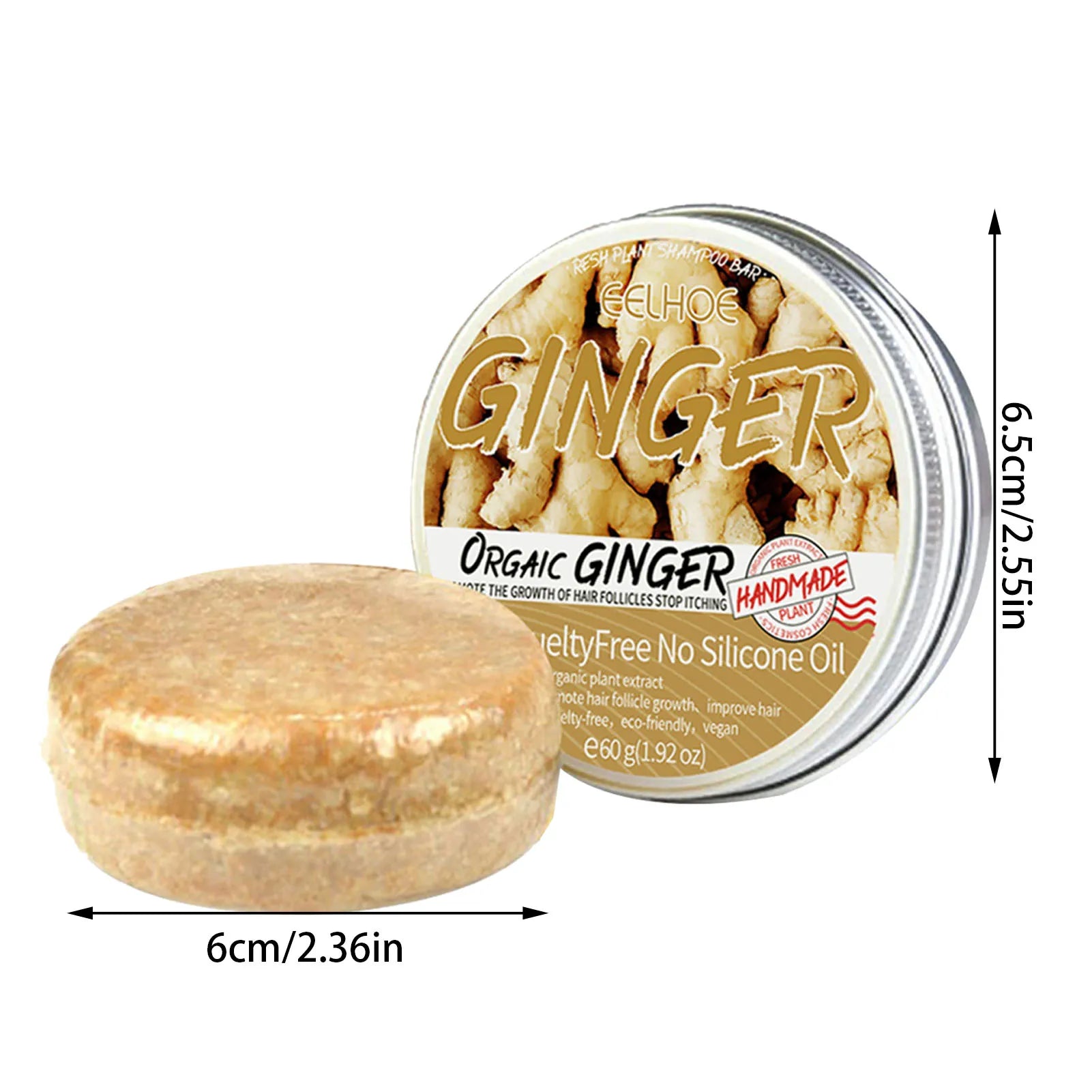 Ginger Shampoo Soap Ginger Hair Regrowth Shampoo Bar Anti-Hair Loss Natural Ginger Shampoo Soap For All Hair Types Qme organic ginger China Mainland