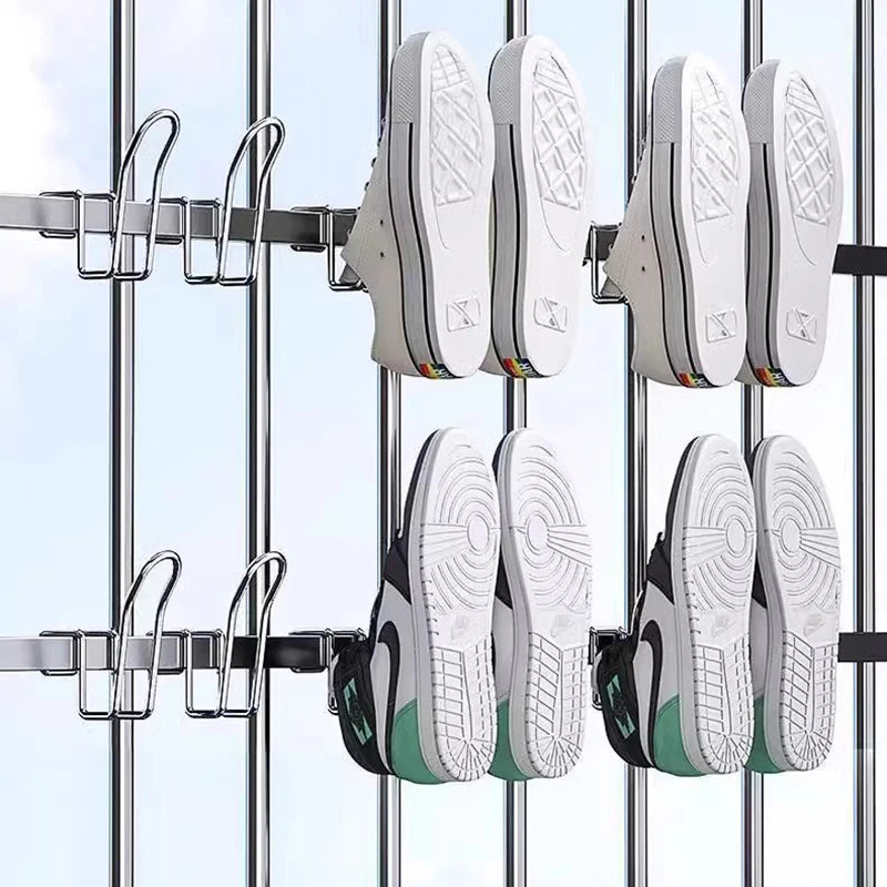 Closet Organization Stainless Steel Shoes Hanger Drying Rack Shoe Qme