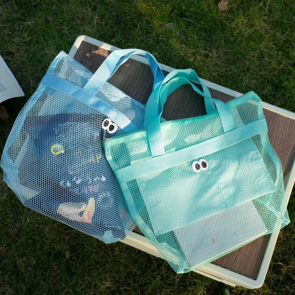 Portable Mesh Storage Bag for Seaside Vacation Swimming Fitness Toiletries Organizer Qme