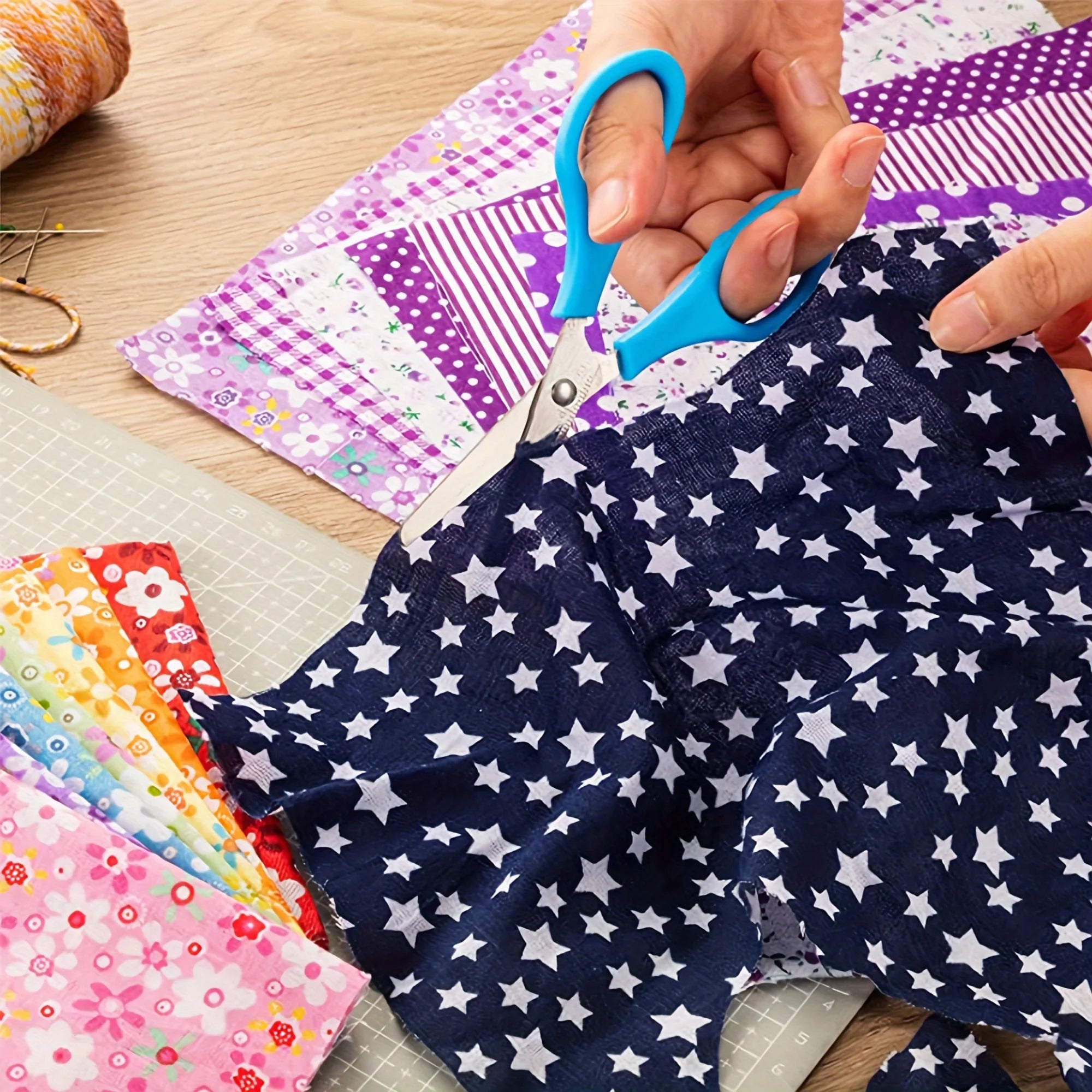 7Pcs Flower Printed Cloth For Dress Sewing Patchwork Fabric Cotton Fabric DIY Handicraft Quilting Needlework Handmade Material Qme