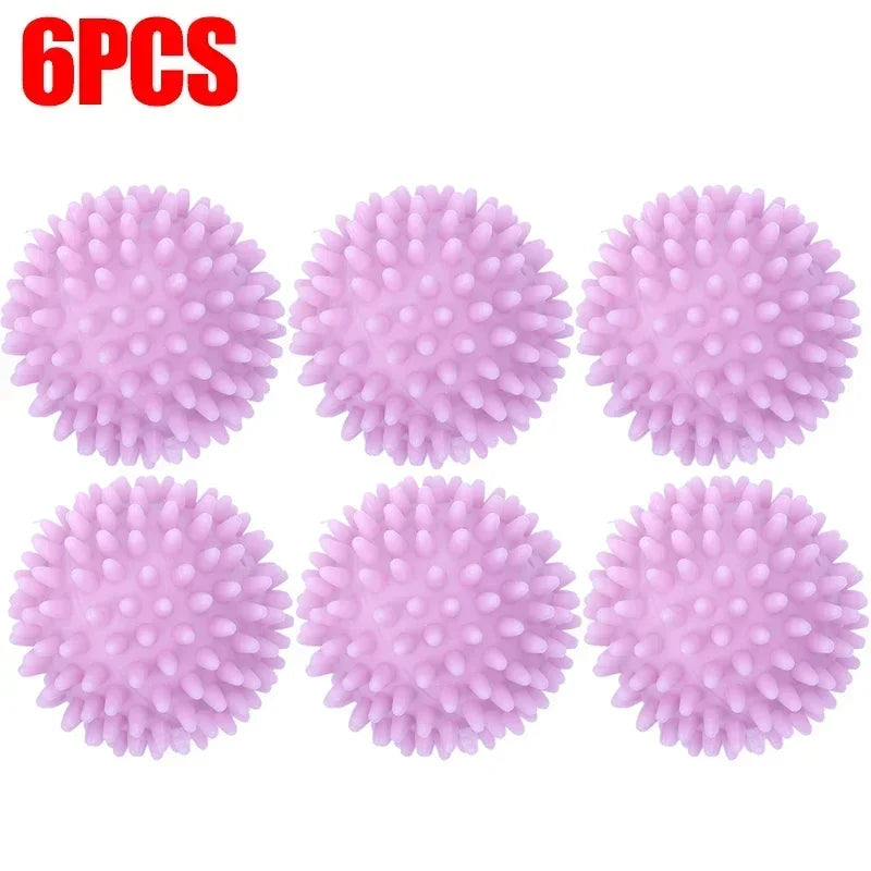 Laundry Balls Anti-Winding Magic Laundry Balls Drying Cleaning Ball Reusable Household Washing Machine Clothes Softener 6/1Pcs Qme Purple 6pcs