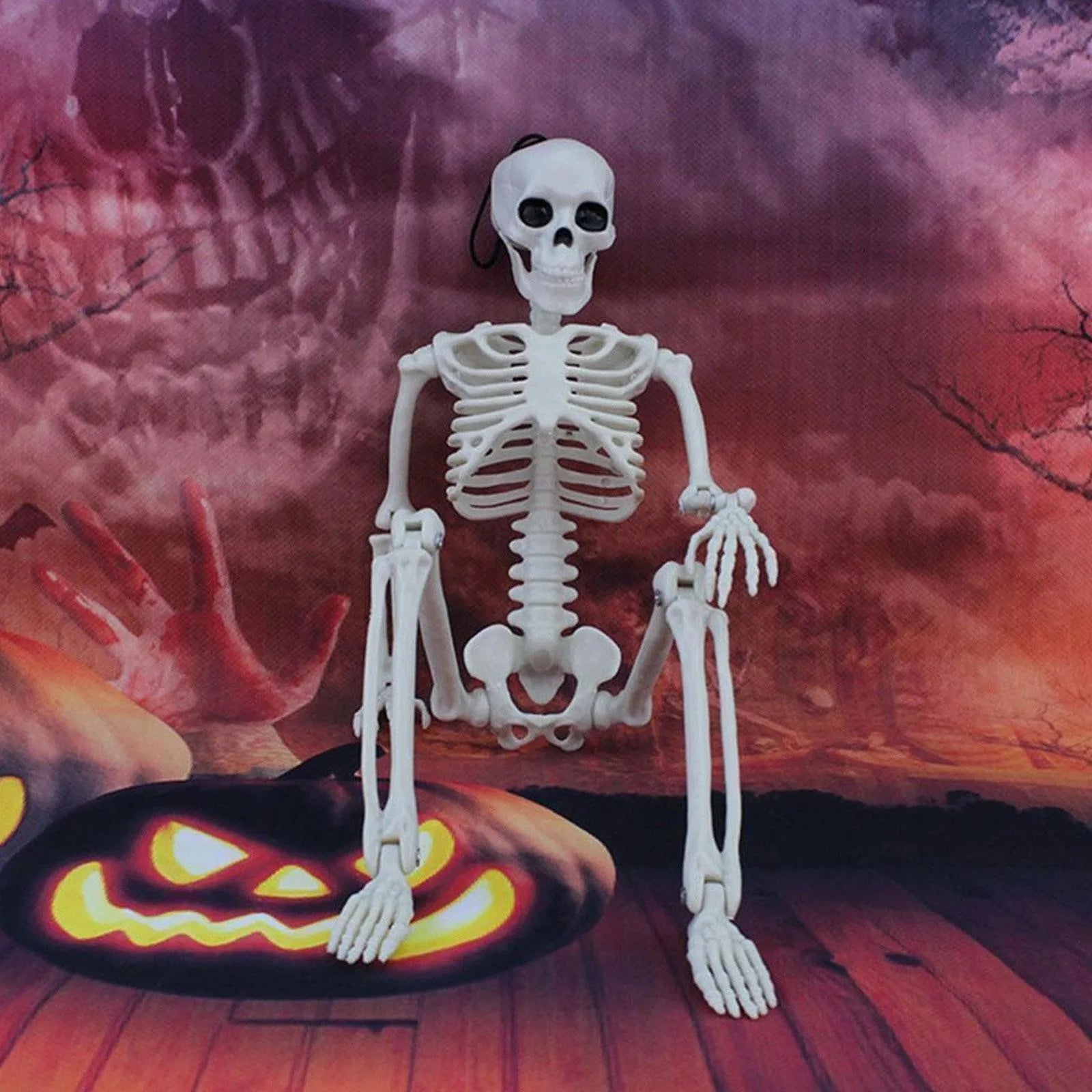 Halloween Skeleton Decors Full Body Faux Human Skeleton Decoration Props Festival Decorations White Skull Frame Qme