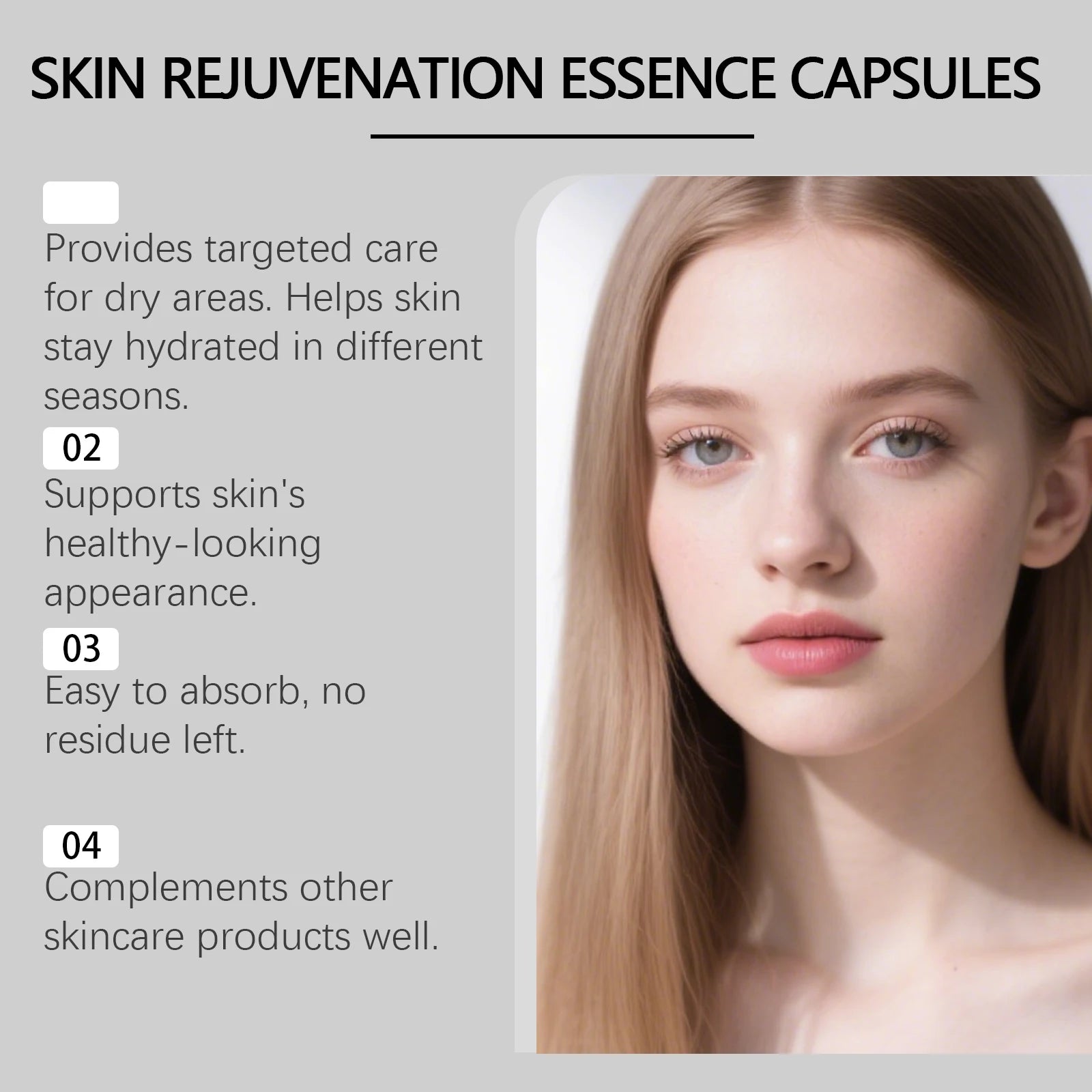 Blue Copper Peptide Capsules Improve Dryness Enhance Skin Radiance Long-Lasting Moisturizing Lighten Spots Facial Care Essence Qme