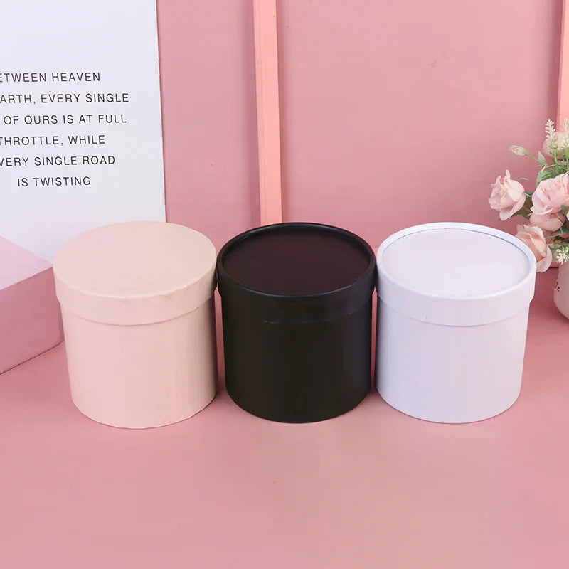 12x12cm Round Flower Box Arranged Gift Box Preserved Bouquet Elegant Box For Wedding Party Rose Flower Packaging Decoration Qme