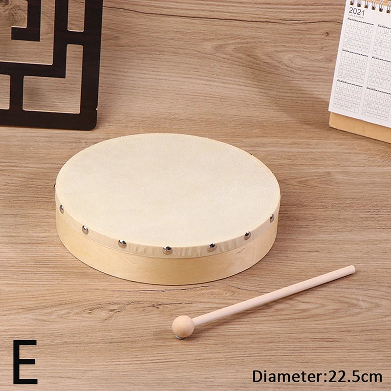 Frame Drums 4 6 7 8 9 Hand Drum Wood Stick Musical Game Kids Qme E