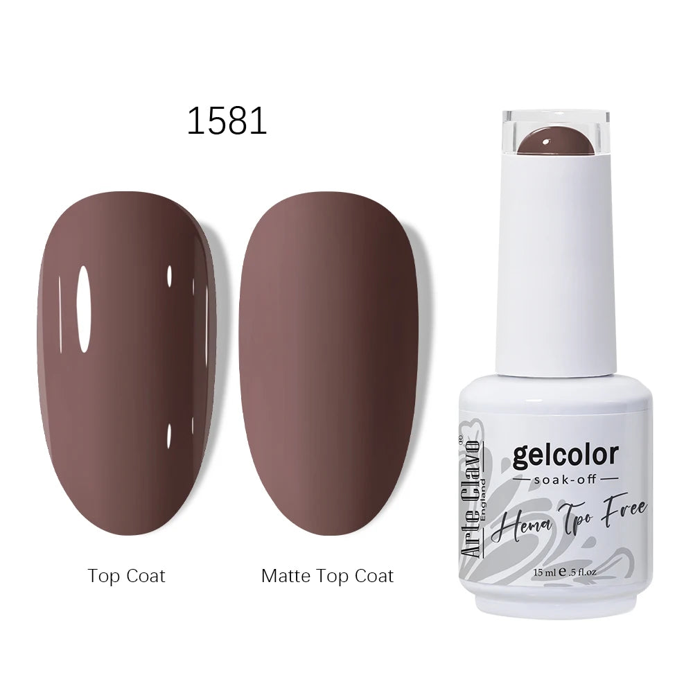 Arte Clavo HEMA TPO Coffee Brown Gel Nail Polish Winter Semipermanent