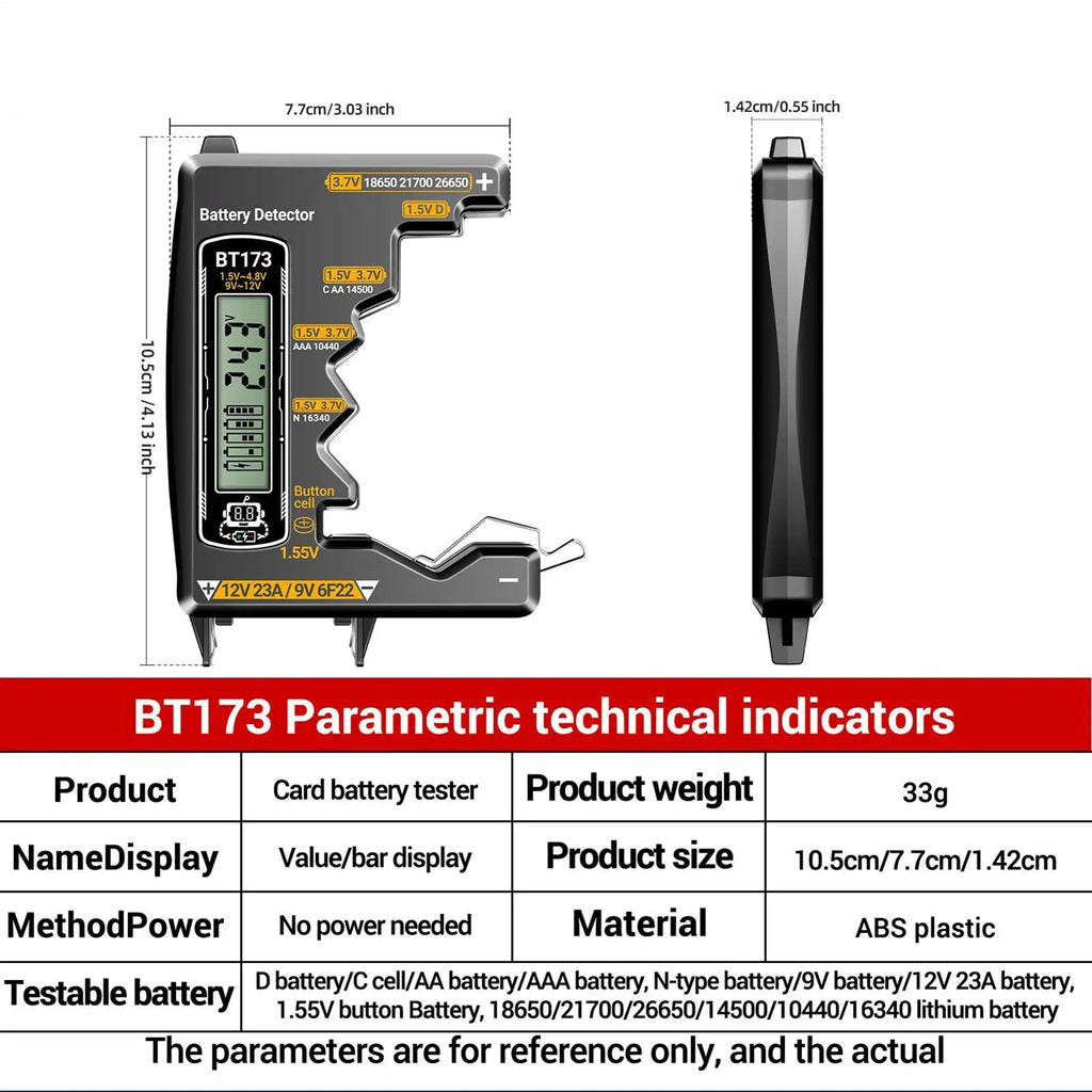 Home Battery Tester Precision Voltage Detector D C AA AAA N 9V Button Qme