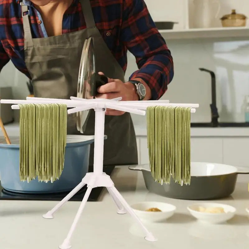 Spaghetti Stand Folding Noodle Rack With Transfer Wand And 10 Arms Spaghetti Tree Stand Hanger For Kitchen Easy Storage Qme
