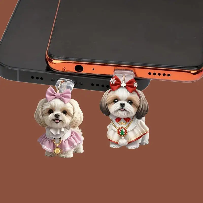 Acrylic Flat Animal 2D Dust Plug Pendant Iphone Type-c Connectors Qme