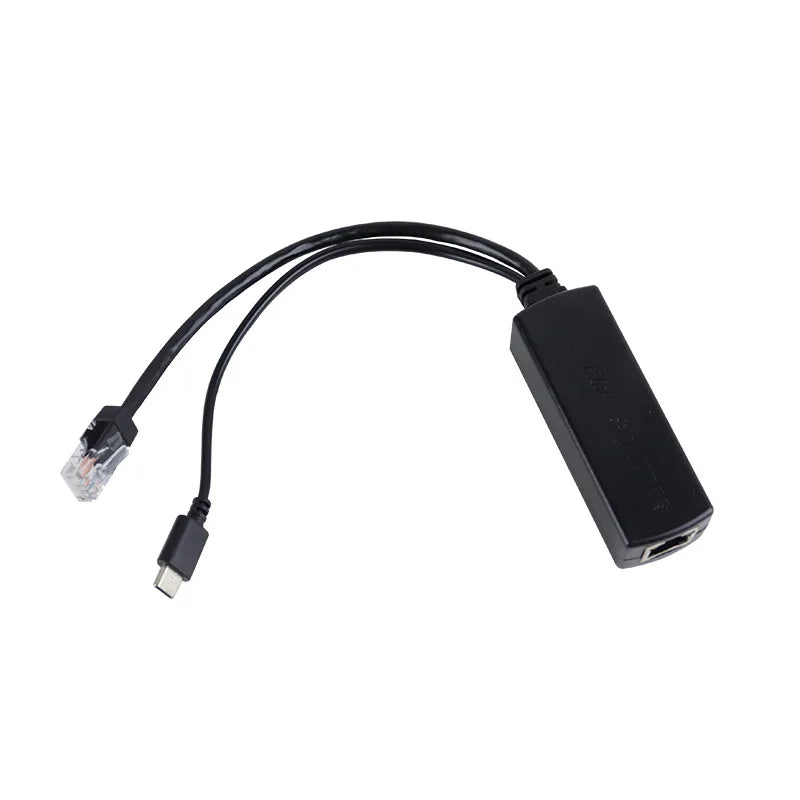 1PCS POE Splitter 48V to 5V 2.4A Gigabit Power Supply Module with Isolation Power Separation Cable Qme