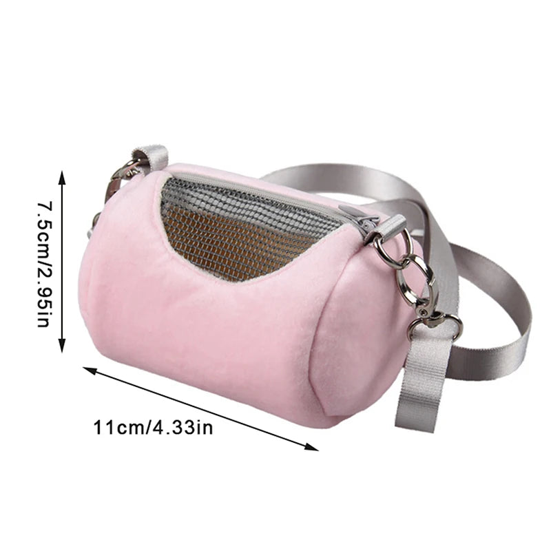 Travel Friendly Hamster Bag Cylinder Design Mesh Visibility Qme