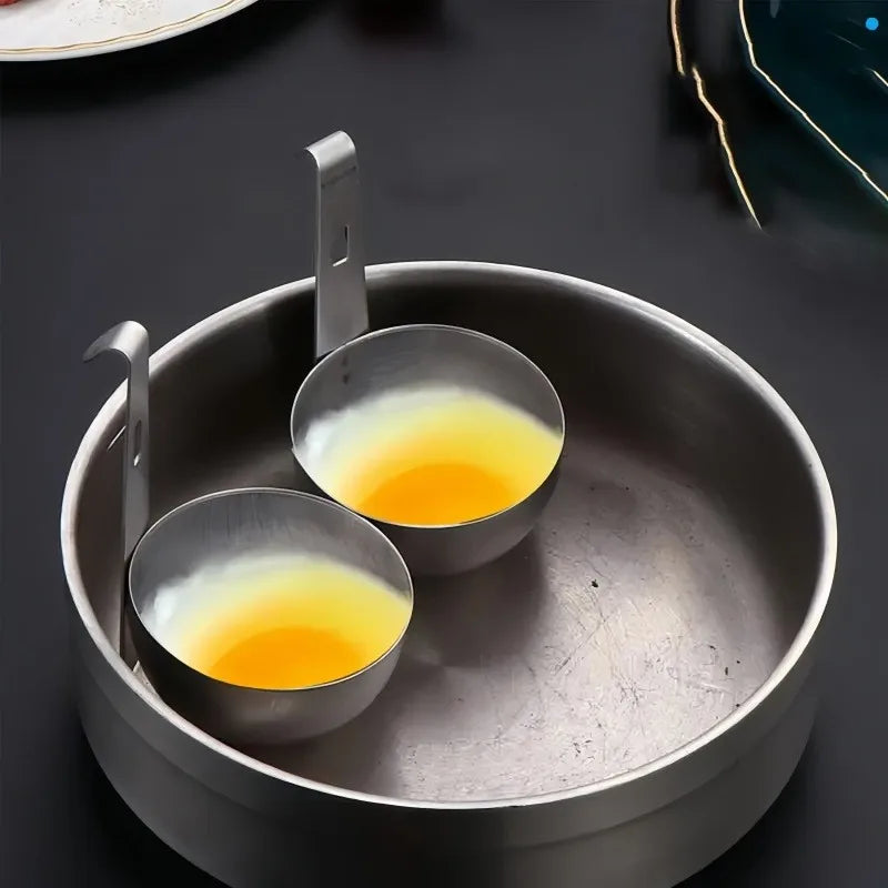 Stainless Steel Non-stick Egg Bowl Boiling Heating Mold Poached Egg Pot Non-stick Steamer Round Non-stick Cup Egg Steame Qme