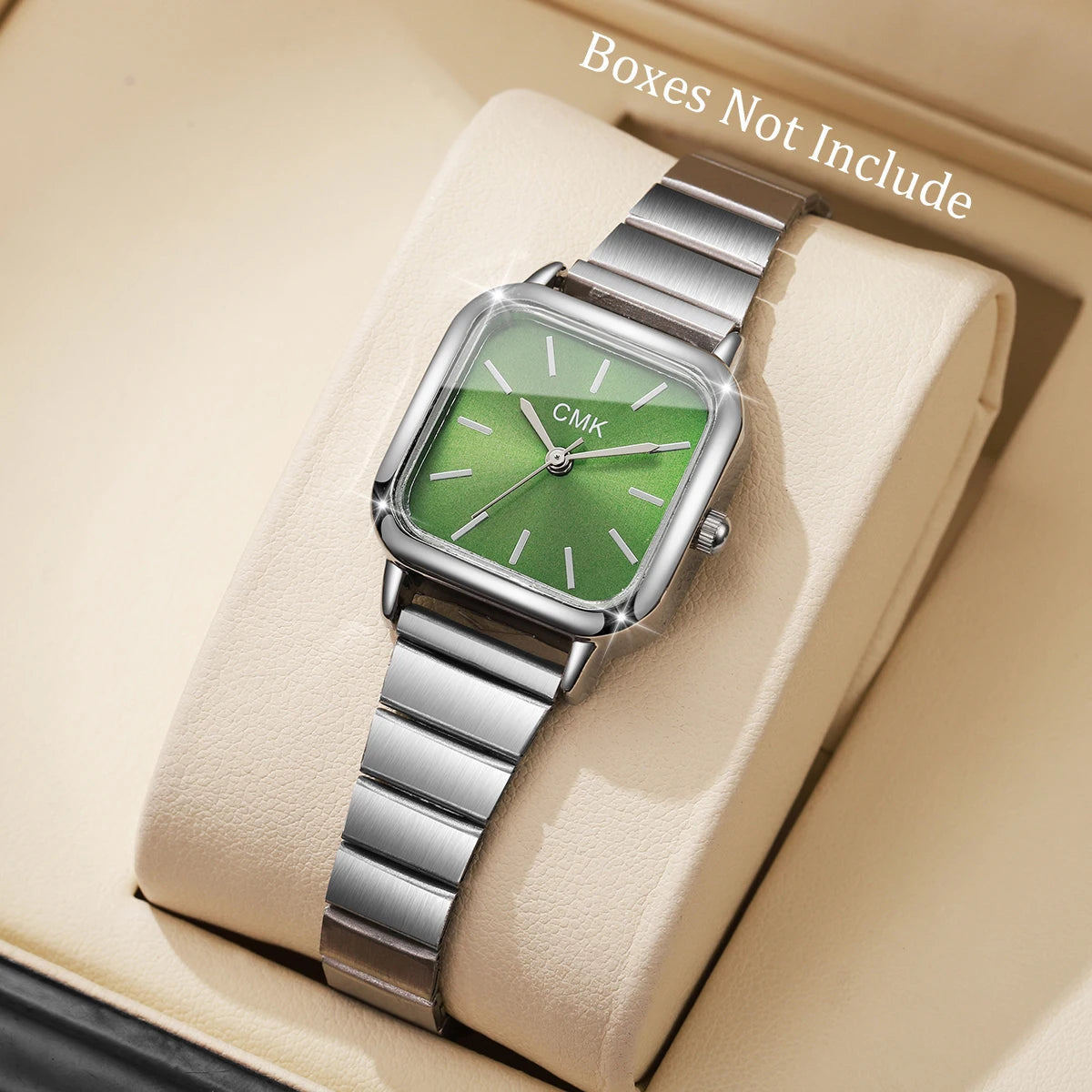Moda praça relógios femininos de luxo ultra-fino cinta senhoras relógio de pulso de quartzo para senhoras reloj mujer (sem caixa Qme green