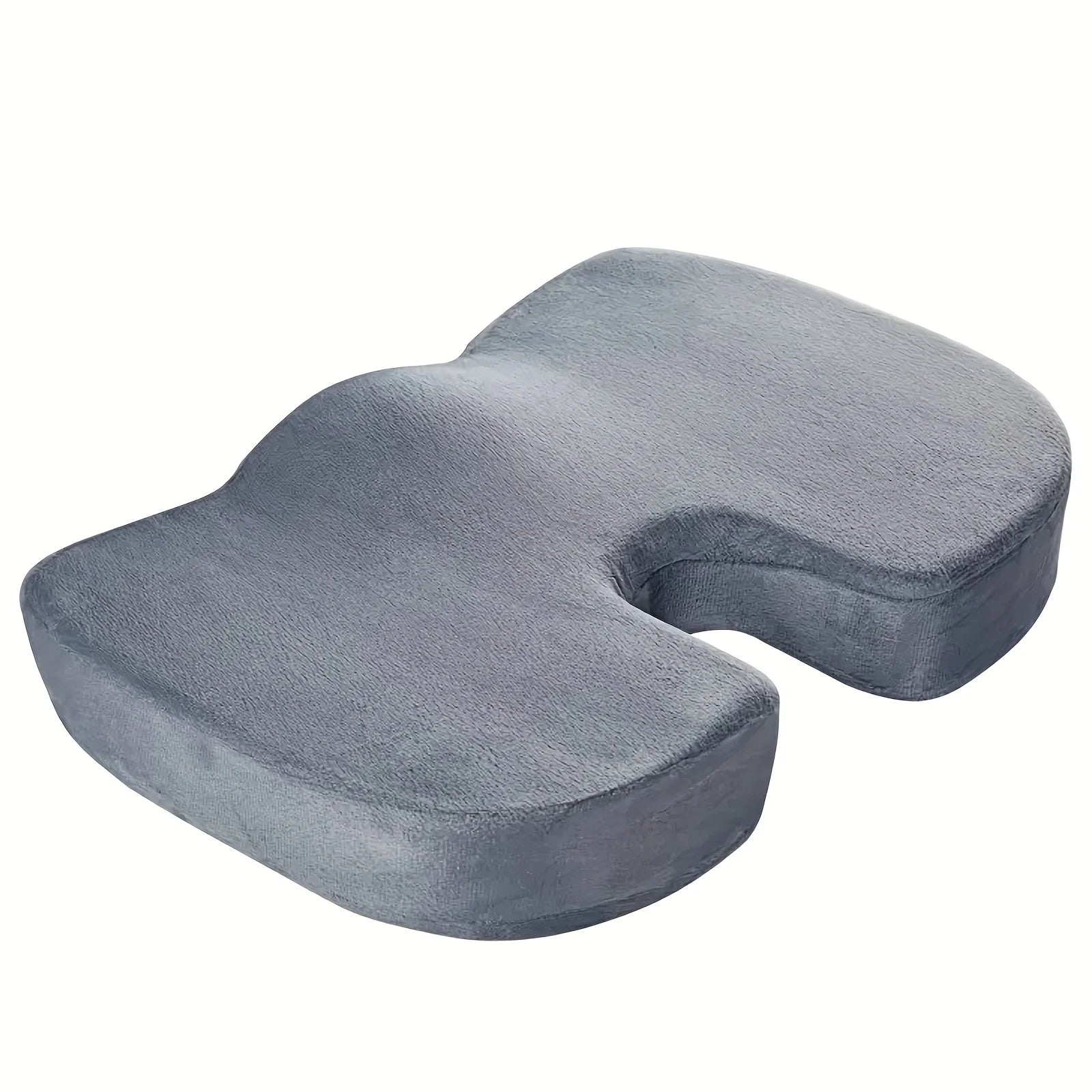 Office Chair Seat Back Cushion Memory Foam-like Support Removable Qme Light Grey