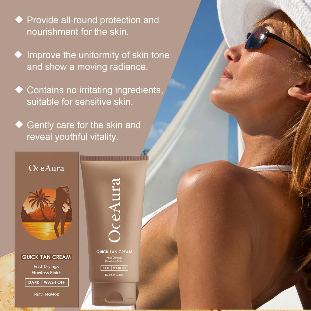 Body Self Tanning Cream Natural Bronzing Self Tanning Lotion with Moisturizing & Nourishing Oils Healthy Glow Sunless Tanner Qme