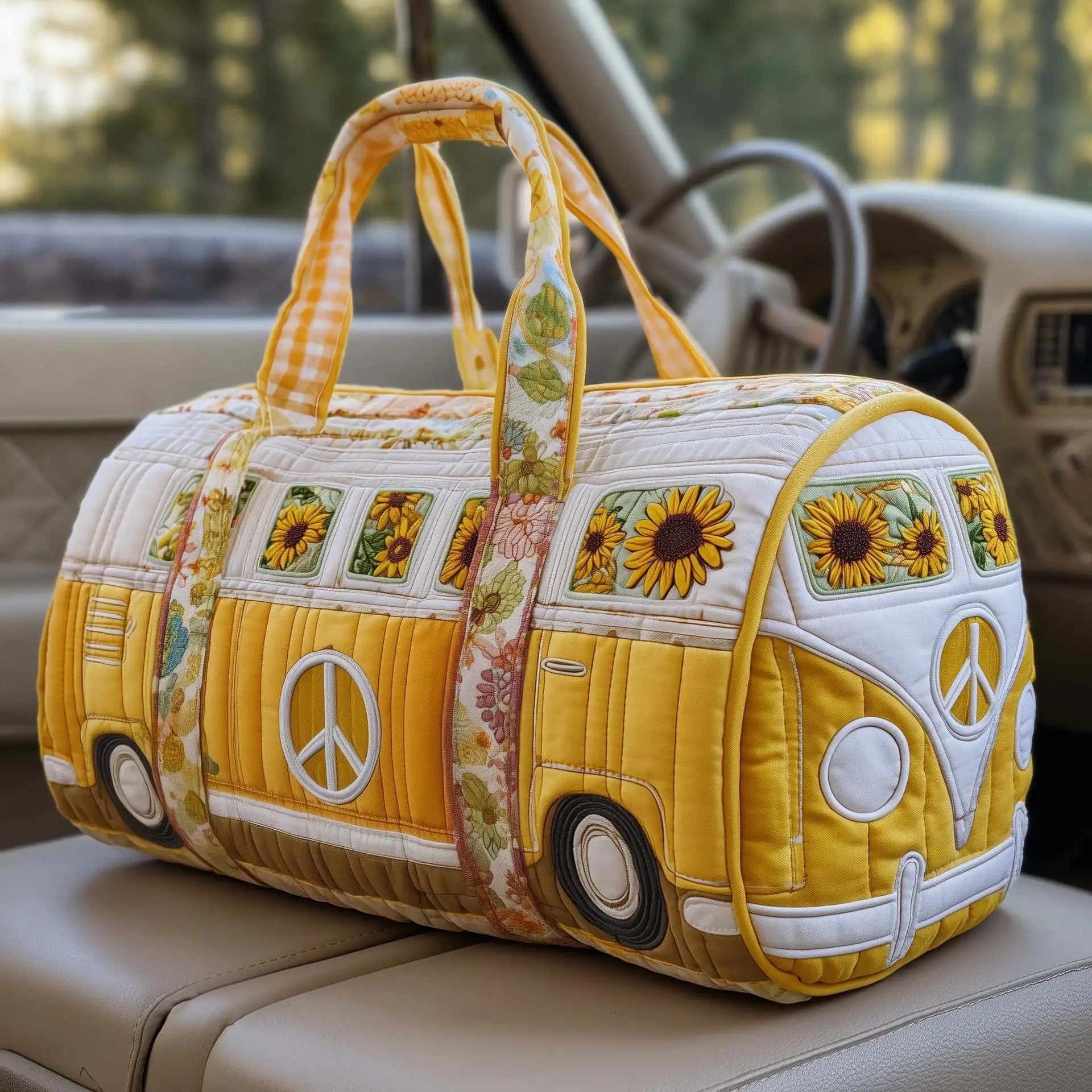 Women 3D Quilting Craft Travel Duffel Bag Fashion Sun Mountain Forest Qme A2