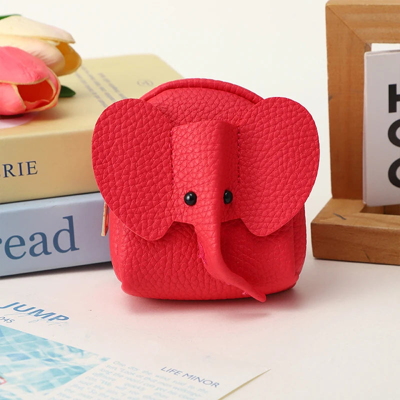PU Leather Elephant Money Bag Women Coin Purse With Key Ring Multifunctional Zipper Storage Bags Key Case Qme style 19
