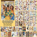 TIANZI 50 Sheets Natural person&Art Paintings Stationery Stickers Book Aesthetic Landscape Cute Scrapbooking Planner Journaling Qme A-50 Pcs