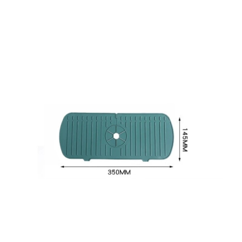 New Faucet Splash Pad Soap Sponge Storage Holder Silicone Sink Splash Guard Kitchen Gadgets Bathroom Faucet Decorative Cover Qme Green (small size)