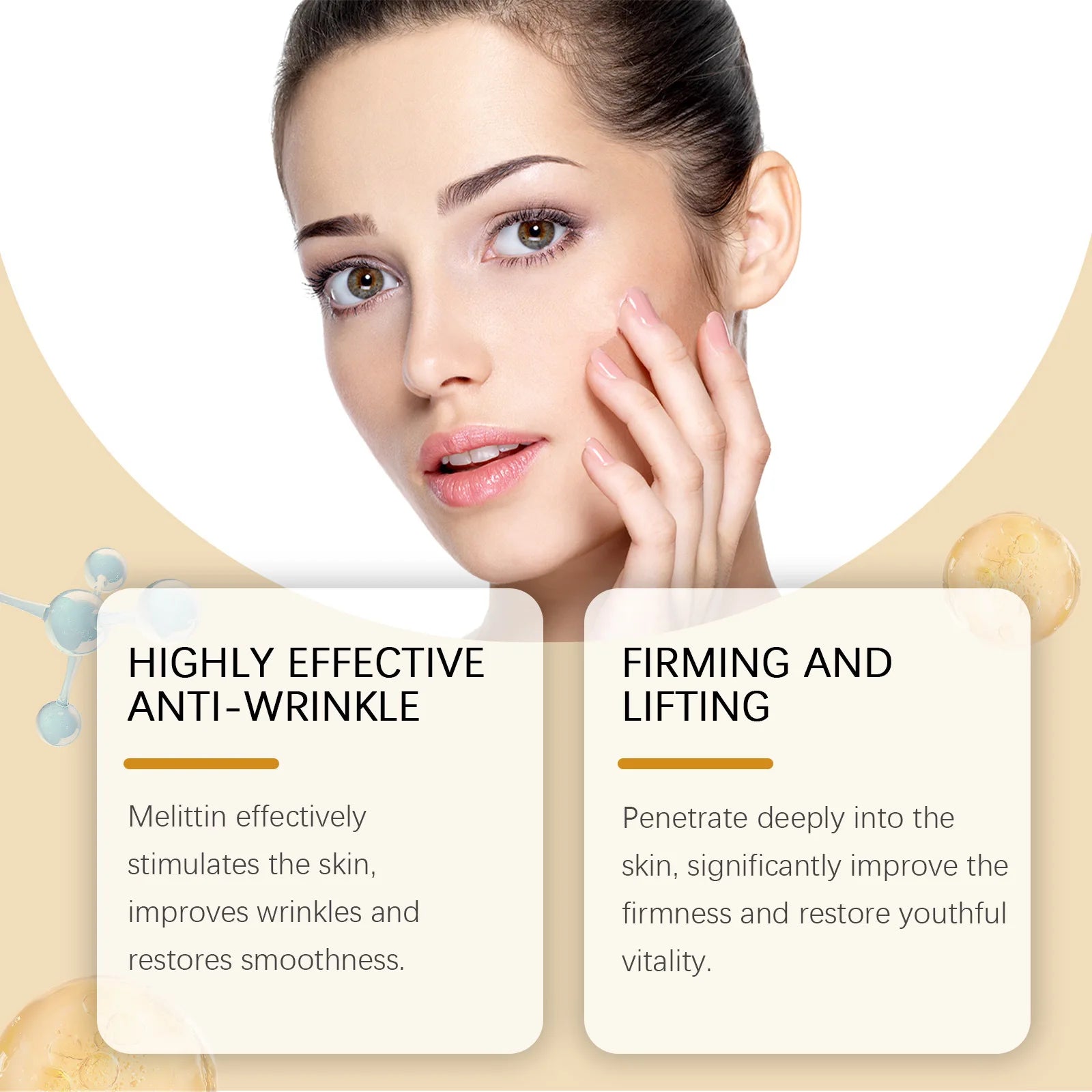 Bee Venom Wrinkle Removal Cream Firming Lifting Facial Moisturizing Deep Hydration Smoothing Fine Lines Anti Aging Face Cream Qme