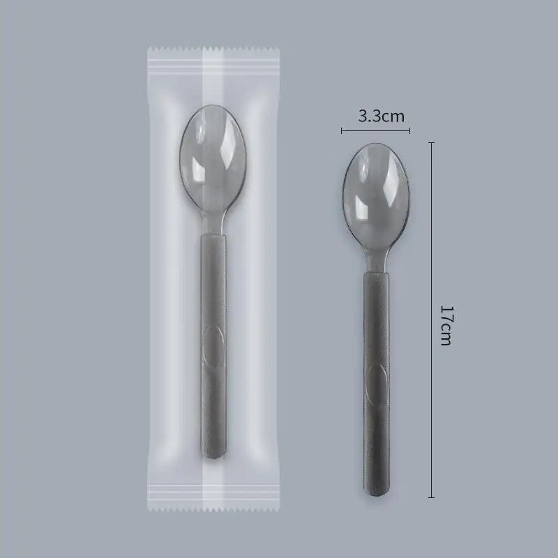 Individually Wrapped Disposable Plastic Utensils Fork Spoon Non Slip Qme T