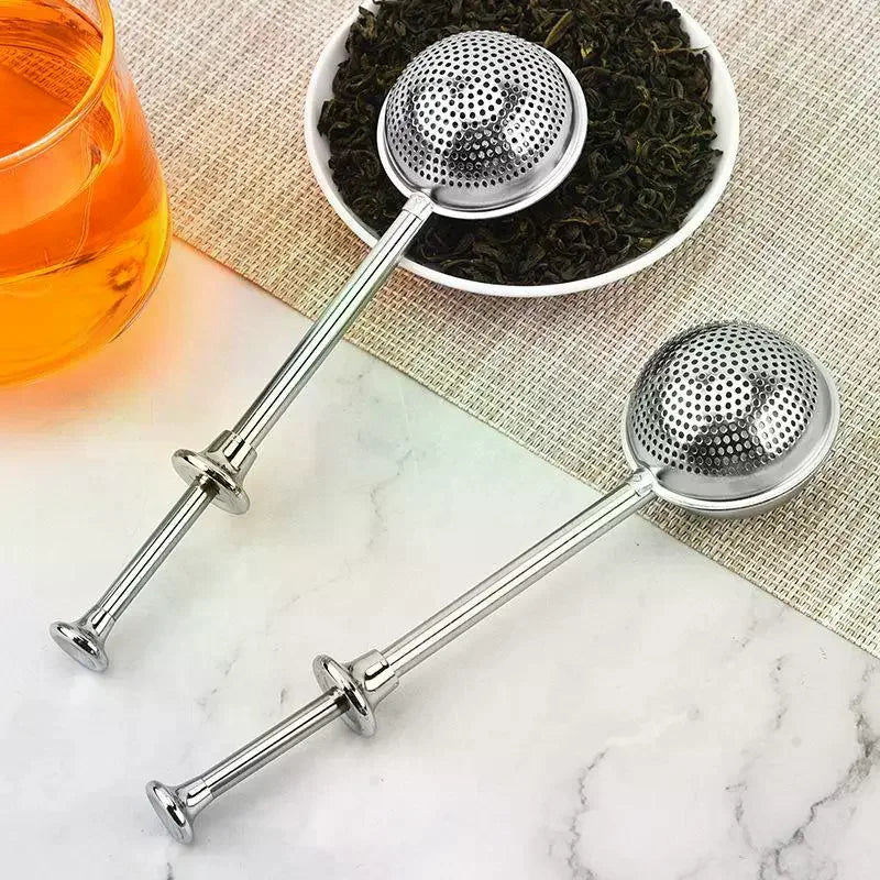 Stainless Steel Long Handle Tea Infuser Fine Mesh Rust Resistant For Home Office Loose Leaf Tea Brewing Qme