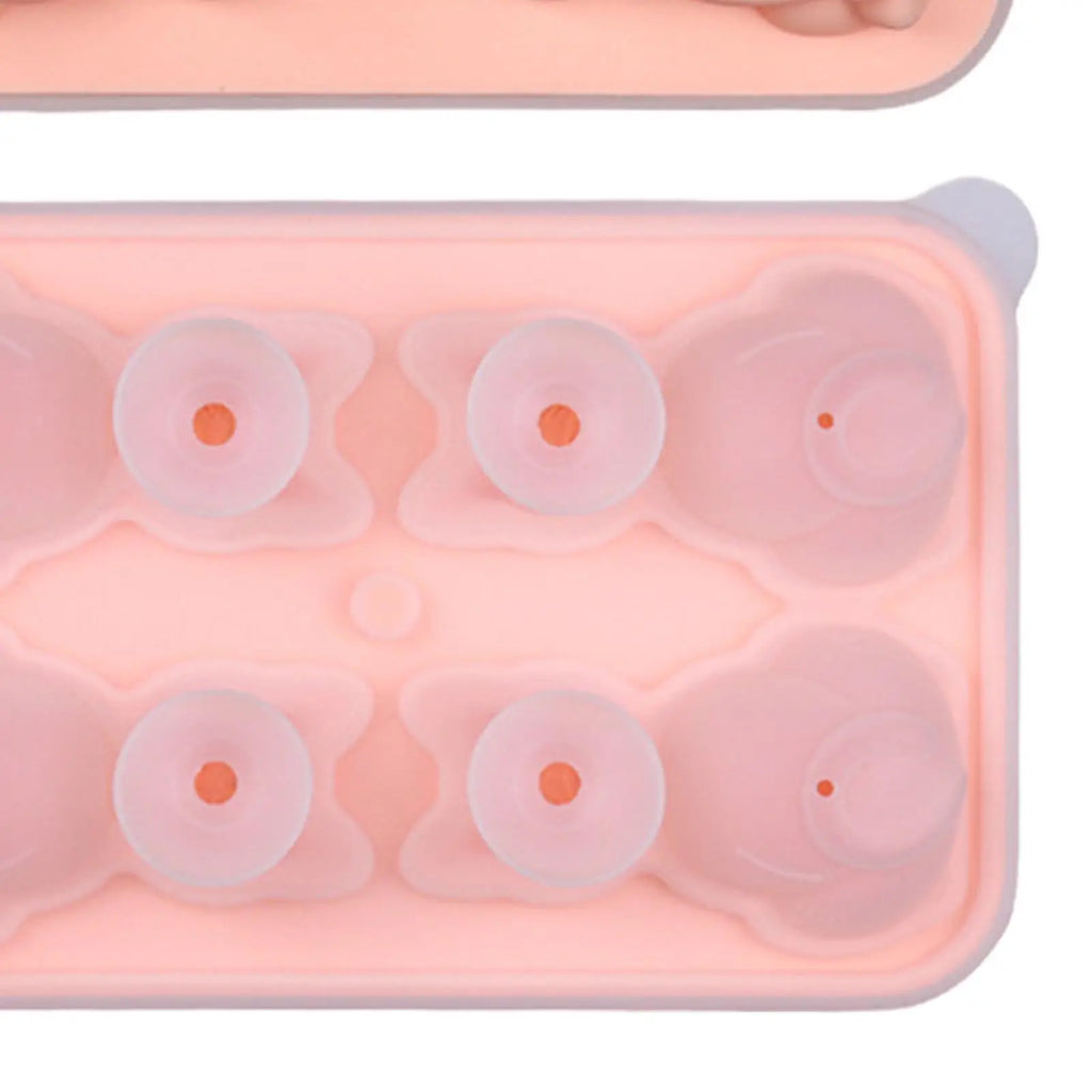 Silicone Ice Cubes Molds 4 Cavities 3D Cat Tray Cute Container Tools Qme