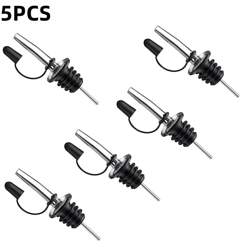 Bar Tool Wine Bottle Stopper Cap Dispenser Sprayer Lock Pourer Sauce Qme 5pcs