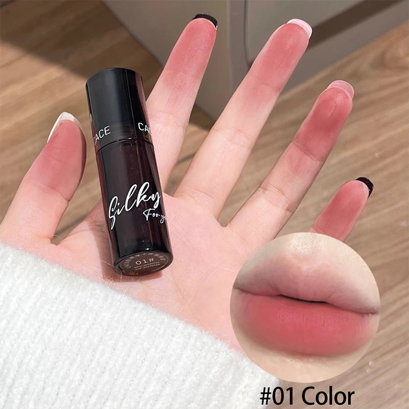 Lip Gloss Matte Velvet Lip Mud Rose Red Brown Stain Lip Tint Waterproof Long-Lasting Velvet Mist Lip Clay Korean Makeup Cosmetic Qme 01