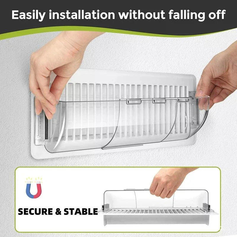 AC Air Vent Deflector Magnetic Adjustable Vent Redirector Covers For Home Floor Registers Ceiling Registers Heat Under Furniture Qme