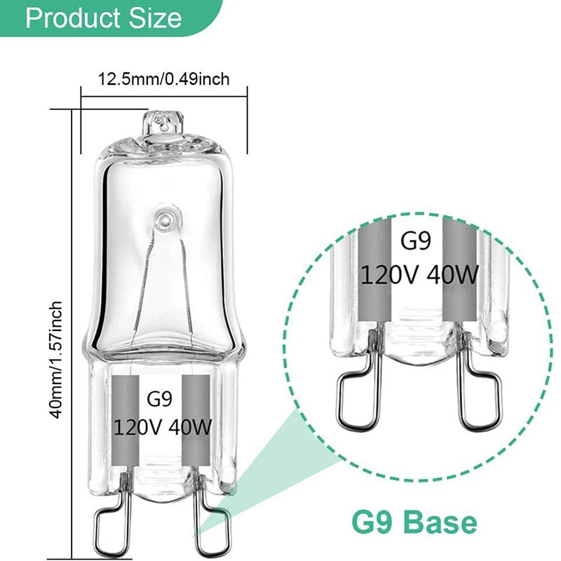 40W G9 Oven Light Temperature Resistant Halogen Bulb Lamp Qme