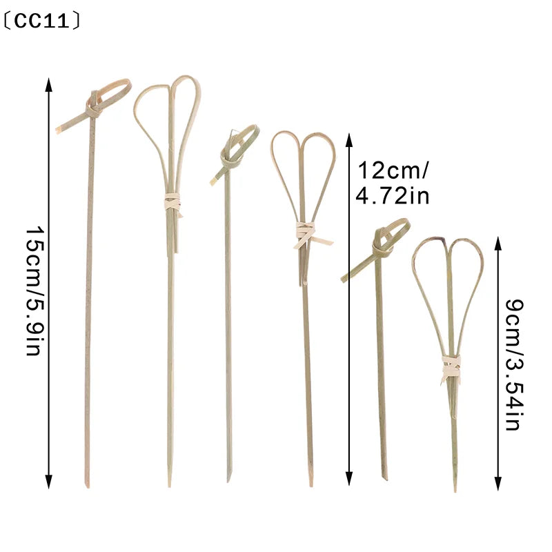 Bamboo Skewers Barbeque Bar Tool Kitchen Cocktail Picks Disposable Qme