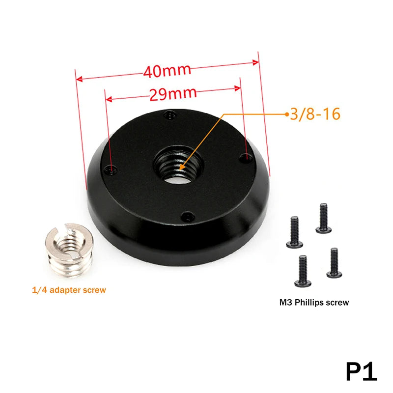 Shoe Mount Metal Plate Wall 1 4 3 Thread Tripod Adapter Holder Qme 1