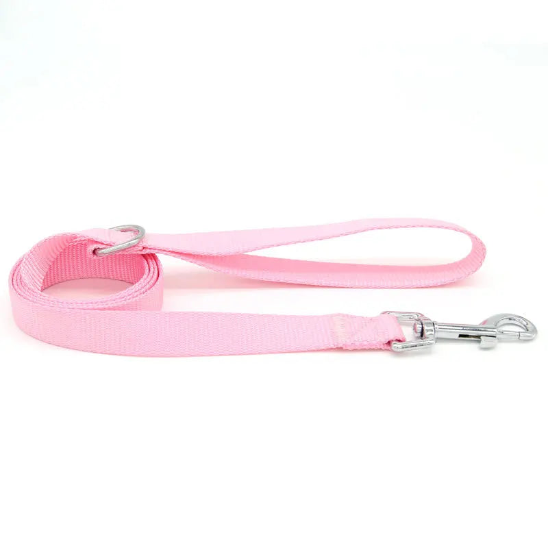 A Nylon Long Dog Training Leash 120CM Traction Rope Lanyard Versatile Pet Walking Lead for Small to Large Dogs Qme powder 1.5-120cm