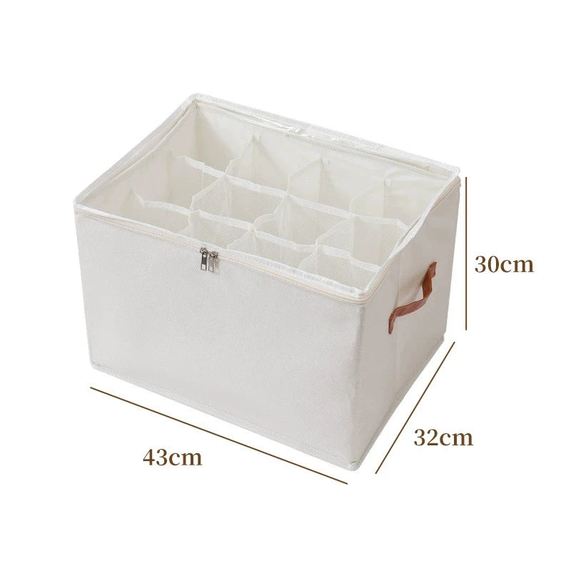 Lid Dustproof Storage Box Shoes Clothes Accessories Home Organization Qme Beige