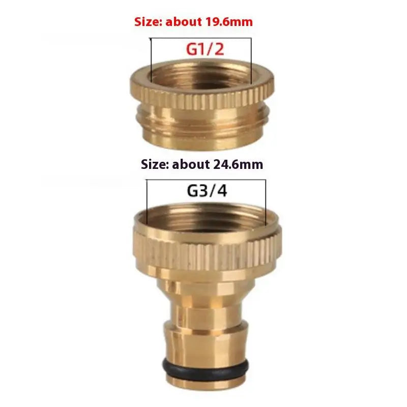 Pressure Washer Hose Adaptor Brass Hose Tap Connector 3/4'' 1/2'' Threaded Garden Water PIPE Adapter Fitting Watering Equipment. Qme 1pc
