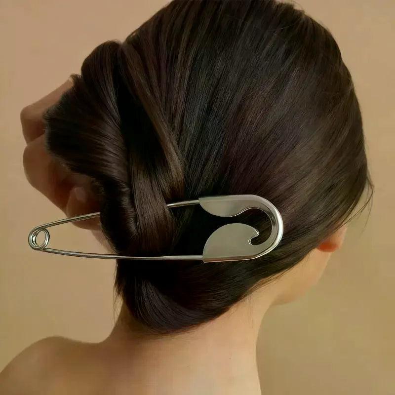 Giant Safety Pin Hair Clip Large Metal Clips Barrettes Women Girls Qme