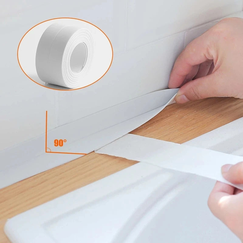 Kitchen Bathroom Wall Sealing Tape Waterproof And Mildew Tile Crack Repair Self Adhesive Waterproof Wall Sticker Sink Edge Tape Qme