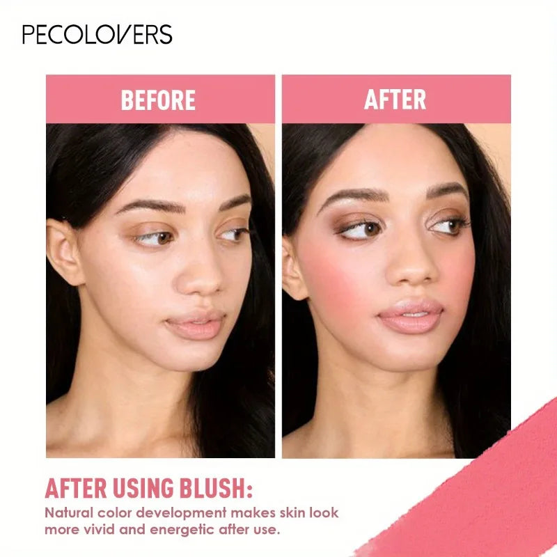 PECOLOVERS Waterproof Blush Cream Long-lasting Pigmentation All Skin Qme