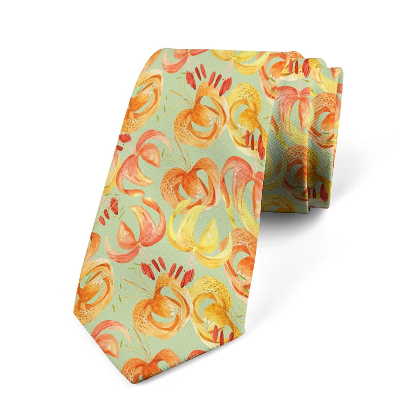 Fun Novel Lobster Crab Picture Design Tie Fashion Animal Print Men's Qme style5