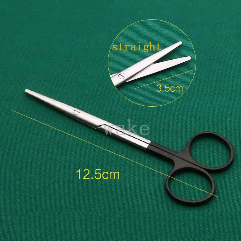 Ophthalmic Stainless Steel Gold Handle Surgical Scissors Cosmetic Qme 12.5cm straight E