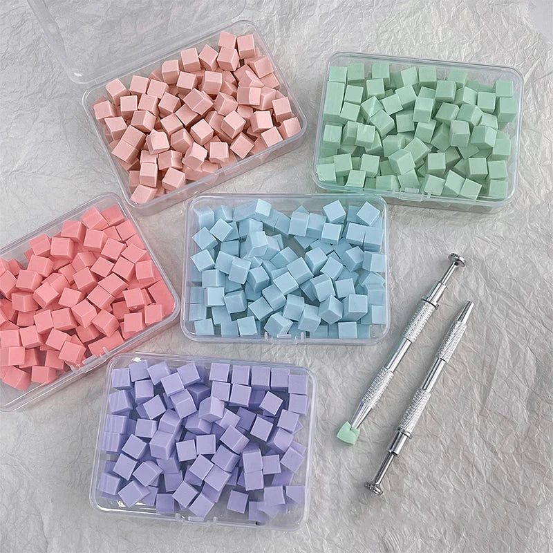 50 Square Nail Art Sponge Gradient Brushes Gel Polish Design Manicure Qme