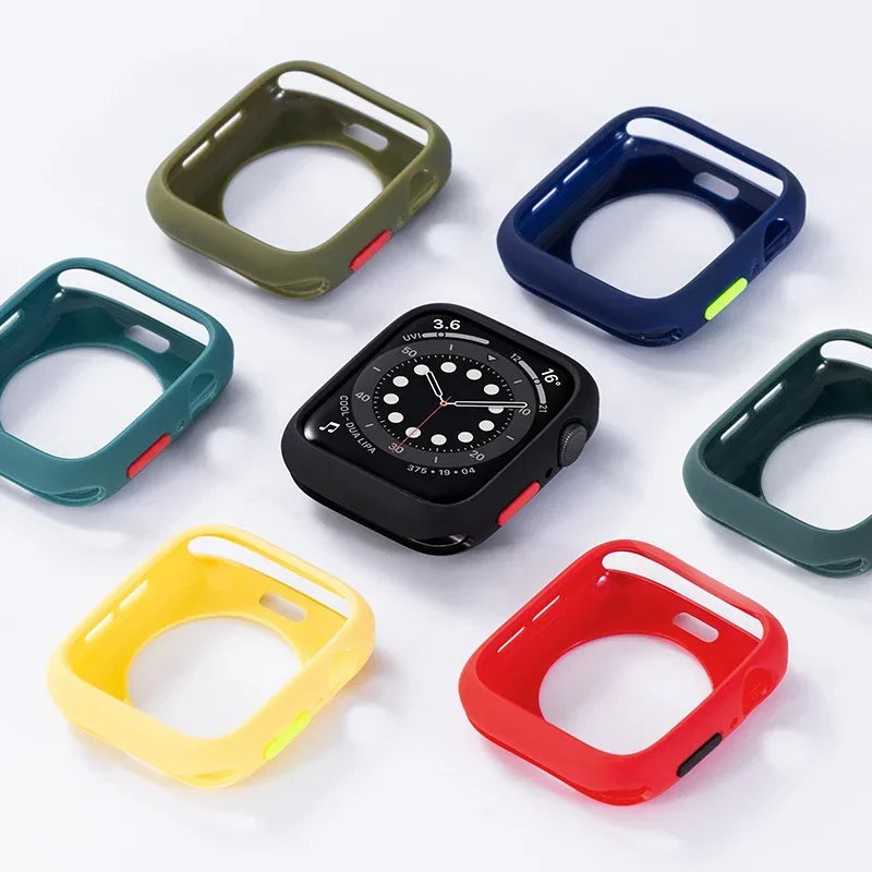 Candy Soft Silicone Case For Apple Watch Cover Ultra 9 8 7 6 Se 45mm 42mm 44mm 40mm 41mm 38mm rubber Protection watch for women Qme