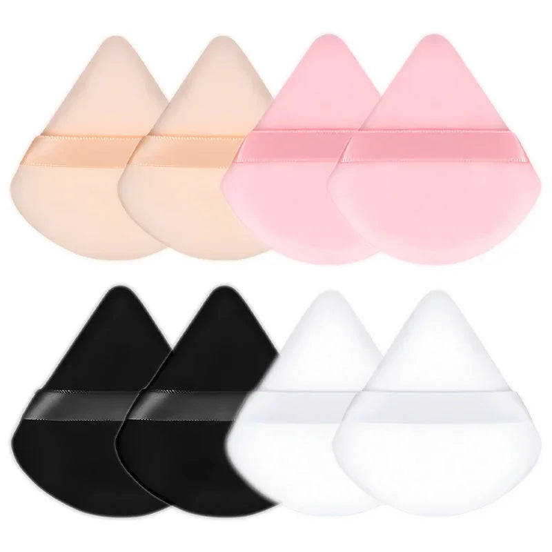 Velvet Cosmetic Foundation Puff Soft Triangle Makeup Puffs Women Face Beauty Sponge Blender Washable Makeup Powder Accessories Qme 8PCS MIX