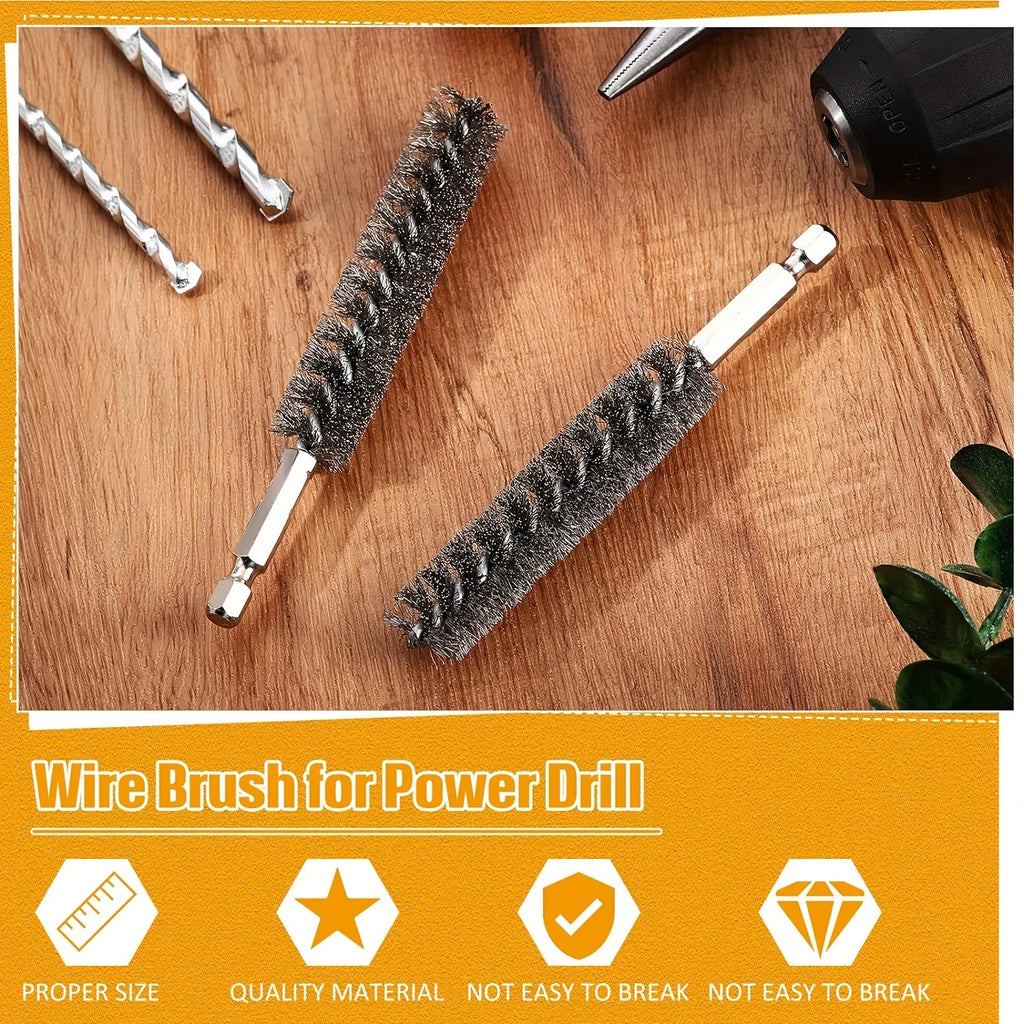 5 Pieces Hexagonal Shank Steel Wire Brush for Electric Drill Cleaning Stainless Steel Wire Brush for Electric Drill Cleaning Qme