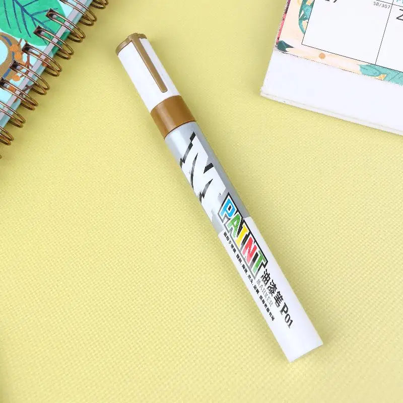 Waterproof Marker Paint Pen Vehicle Touch-up Tyre Oily Markers Quick Qme Gold