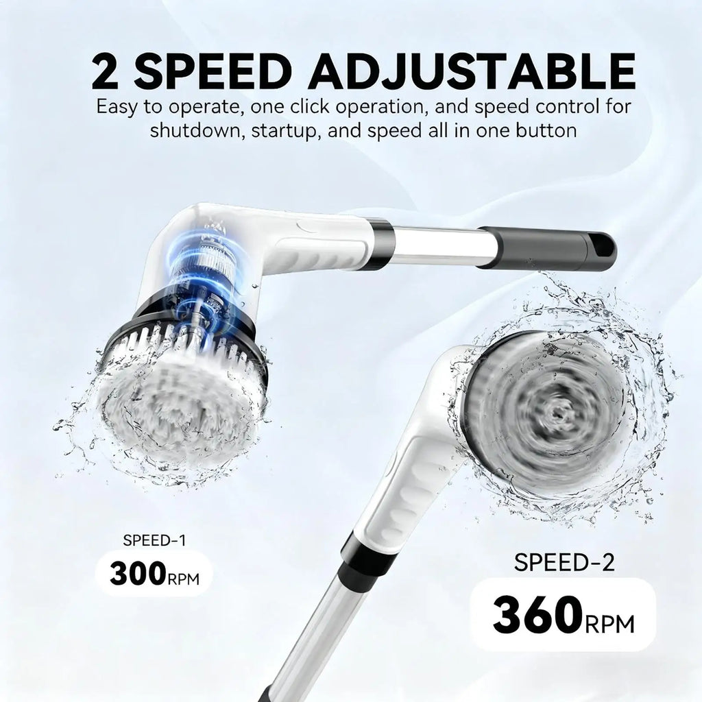 Electric Cleaning Brush Adjustable Waterproof Rotating Tool Electric Shower Scrubber For Home Shower Doors Kitchen Sinks Qme