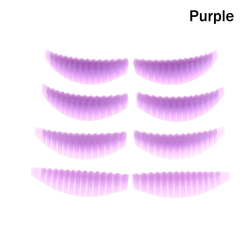4Pairs Reusable Eyelash Lifting Pad Silicone Lamination Vertical Qme Purple